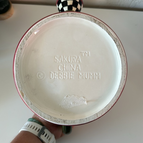 Debbie Mumm tea pot hand painted watering can - Picture 10 of 10